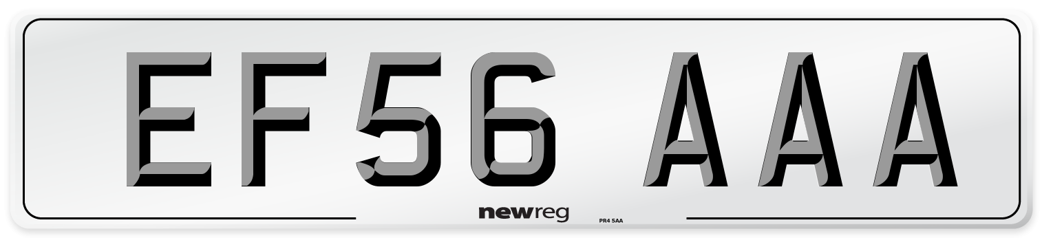 EF56 AAA Number Plate from New Reg